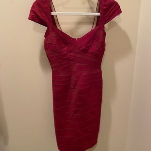 Herve Leger Rose Red Dress